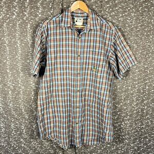 Vintage Wrangler Riata Plaid‎ Button Up - Embroidered Logo On Front Pocket